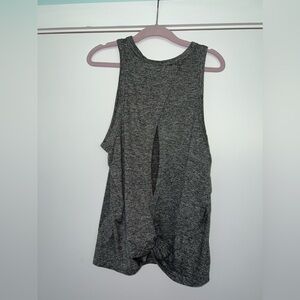 Fabletics XS gray grey shirt. Open knotted back. Sleeveless. Like new!